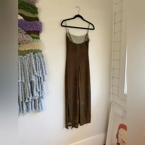 Superdown Jocelyn Butterfly Maxi Dress Brown Olive Butterfly Dress Small - Picture 9 of 15